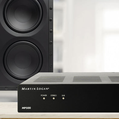 Martin Logan Dynamo IW O In Wall Subwoofer and MP500 Amplifier Bundles